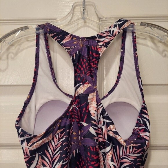 Nicole Miller purple floral raspberry sorbet Racerback One-piece Swimsuit 3X NWT - Picture 6 of 14